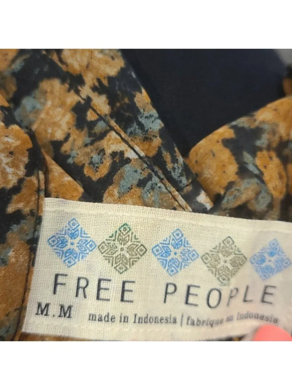 Free People hi low semi sheer floral blouse